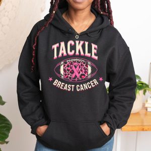 Tackle Football Pink Ribbon Breast Cancer Awareness Boys Kid Hoodie 1 2