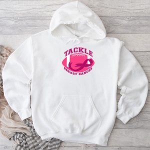 Tackle Football Pink Ribbon Breast Cancer Awareness Boys Kid Hoodie