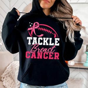 Tackle Football Pink Ribbon Breast Cancer Awareness Boys Kid Hoodie 2 3