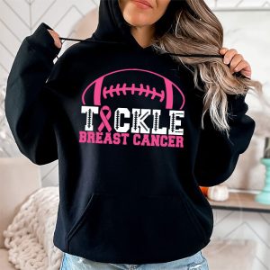 Tackle Football Pink Ribbon Breast Cancer Awareness Boys Kid Hoodie 2 4