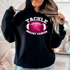 Tackle Football Pink Ribbon Breast Cancer Awareness Boys Kid Hoodie 2 5