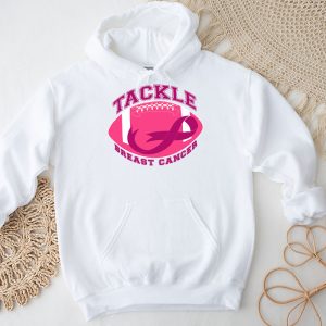 Tackle Football Pink Ribbon Breast Cancer Awareness Boys Kid Hoodie 3 1