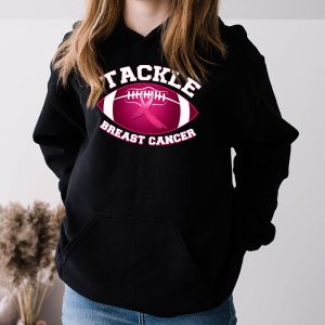 Tackle Football Pink Ribbon Breast Cancer Awareness Boys Kid Hoodie 3 5