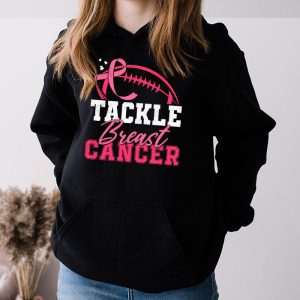 Tackle Football Pink Ribbon Breast Cancer Awareness Boys Kid Hoodie 3 8