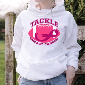 Tackle Football Pink Ribbon Breast Cancer Shirts Ideas Hoodie 2