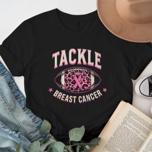 Tackle Football Pink Ribbon Breast Cancer Awareness Boys Kid T Shirt 1 2