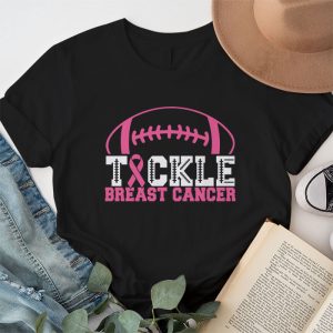 Tackle Football Pink Ribbon Breast Cancer Awareness Boys Kid T Shirt 1 4