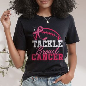 Tackle Football Pink Ribbon Breast Cancer Awareness Boys Kid T Shirt 2 3