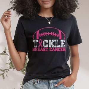 Tackle Football Pink Ribbon Breast Cancer Awareness Boys Kid T Shirt 2 4