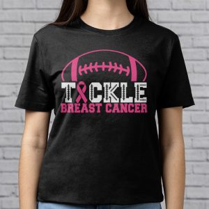 Tackle Football Pink Ribbon Breast Cancer Awareness Boys Kid T Shirt 3 4