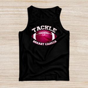 Tackle Football Breast Cancer Awareness Shirt Pink Ribbon Boys Kid Tank Top 1