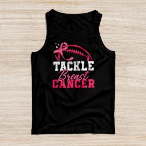 Tackle Football Breast Cancer Awareness Shirt Pink Ribbon Boys Kid Tank Top 4