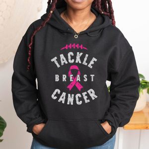 Tackle Football Pink Ribbon Breast Cancer Awareness Hoodie 1 2