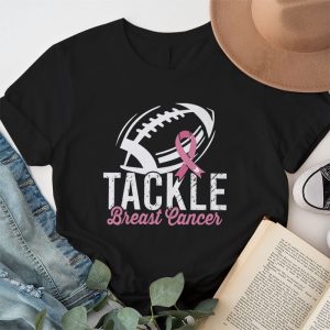 Tackle Football Pink Ribbon Breast Cancer Awareness T Shirt 1 4