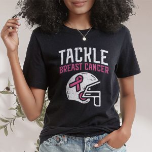 Tackle Football Pink Ribbon Breast Cancer Awareness T Shirt 2 3