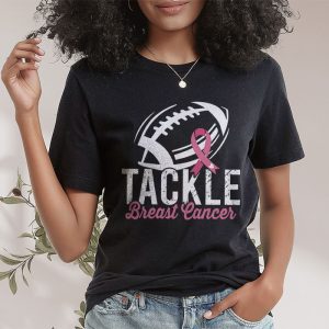 Tackle Football Pink Ribbon Breast Cancer Awareness T Shirt 2 4