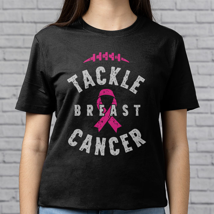 Tackle Football Pink Ribbon Breast Cancer Awareness T Shirt 3 2