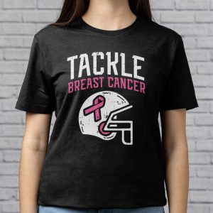 Tackle Football Pink Ribbon Breast Cancer Awareness T Shirt 3 3