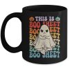 This Is Boo Sheet Ghost Retro Halloween Costume Groovy Ceramic Mug