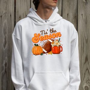 Tis The Season Pumpkin Leaf Latte Fall Thanksgiving Football Hoodie 2 2