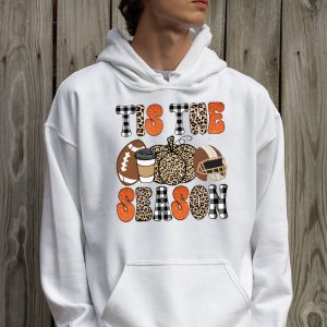 Tis The Season Pumpkin Leaf Latte Fall Thanksgiving Football Hoodie 2 3