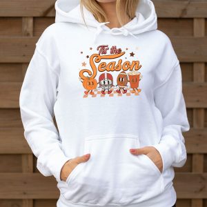 Tis The Season Pumpkin Leaf Latte Fall Thanksgiving Football Hoodie 3 1