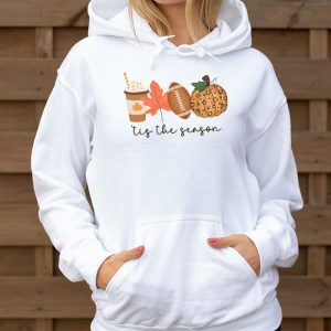 Tis The Season Pumpkin Leaf Latte Fall Thanksgiving Football Hoodie 3 8