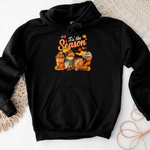 Thanksgiving Shirts For Family Tis The Season Pumpkin Leaf Latte Football Perfect Hoodie 5