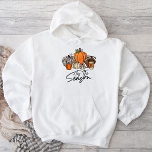 Thanksgiving Shirts For Family Tis The Season Pumpkin Leaf Latte Football Perfect Hoodie 7