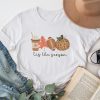 Tis The Season Pumpkin Leaf Latte Fall Thanksgiving Football T-Shirt
