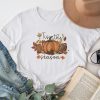 Tis The Season Pumpkin Leaf Latte Fall Thanksgiving Football T-Shirt