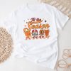 Tis The Season Pumpkin Leaf Latte Fall Thanksgiving Football T-Shirt