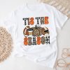 Tis The Season Pumpkin Leaf Latte Fall Thanksgiving Football T-Shirt