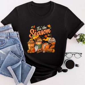 Thanksgiving Shirts For Family Tis The Season Pumpkin Leaf Latte Special T-Shirt 5
