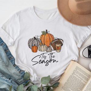 Thanksgiving Shirts For Family Tis The Season Pumpkin Leaf Latte Special T-Shirt 7