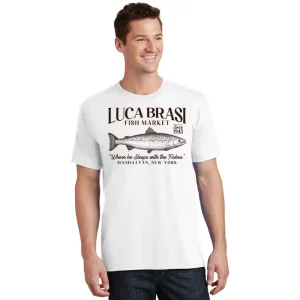 Vintage Luca Brasi Fish Market Since 1945 Where He Sleeps With The Fishes Unisex T Shirt For Adult Kids 1