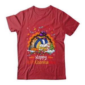 Volleyball Halloween Christmas Thanksgiving Hallothanksmas Unisex T-Shirt For Adult & Kids 1 Volleyball Halloween Christmas Thanksgiving Hallothanksmas Unisex T Shirt For Adult Kids 1