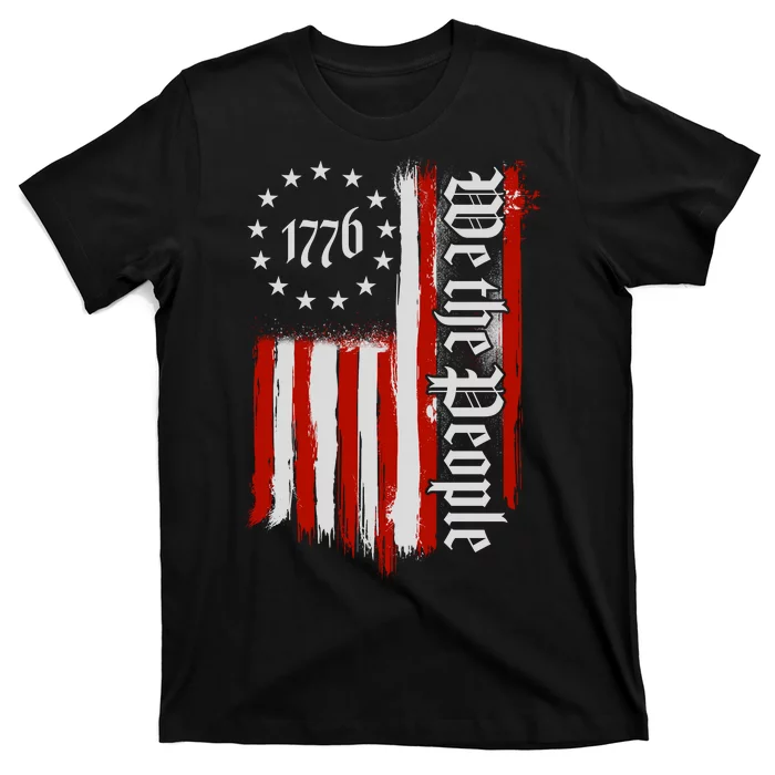 We The People 1776 Distressed USA American Flag Unisex T-Shirt For Adult Kids