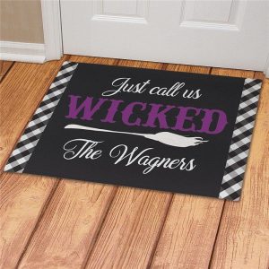 Wicked Personalized Halloween Welcome Doormat Welcome Mat