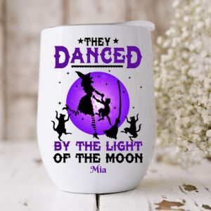 Witch Cat Fall Halloween Wine Tumbler