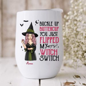 Witch Fall Halloween Custom Wine Tumbler Gift For Family