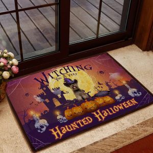 Yorkshire Terrier Witching You A Very Haunted Halloween Doormat Welcome Mat