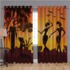 African Vintage Design Printed Window Curtain Home Decor