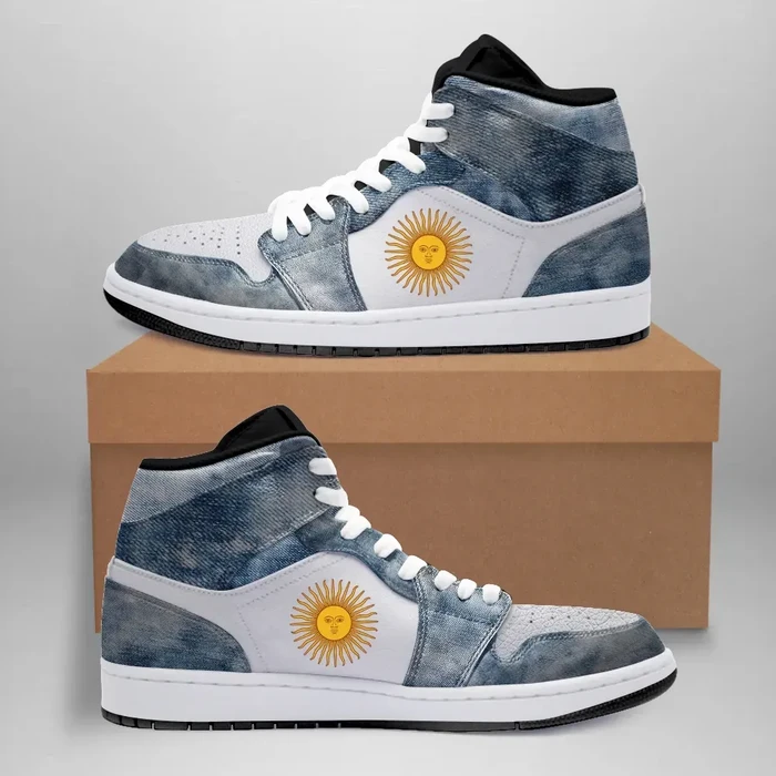 Argentina High Sneakers Air Jordan 1 - Washed Denim JD1 Shoes