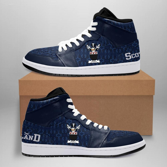 Arthur Family Crest High Sneakers Air Jordan 1 Scottish Home JD1 Shoes
