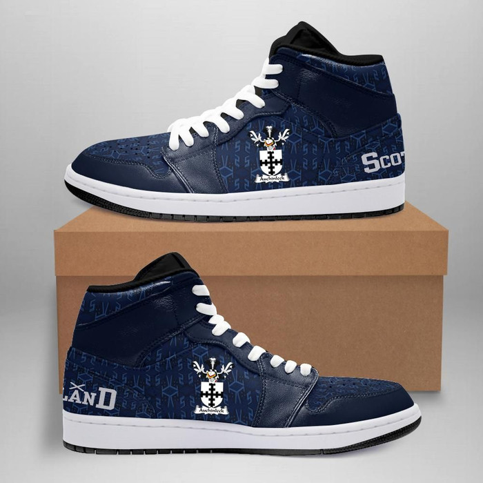 Auchinleck Family Crest High Sneakers Air Jordan 1 Scottish Home JD1 Shoes