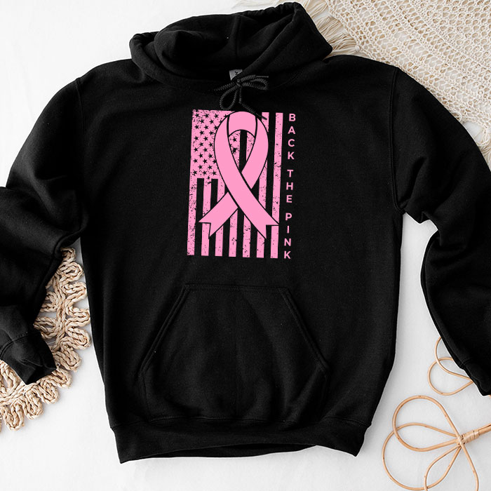 Back The Pink Breast Cancer Awareness Flag Toddler Women Men Hoodie
