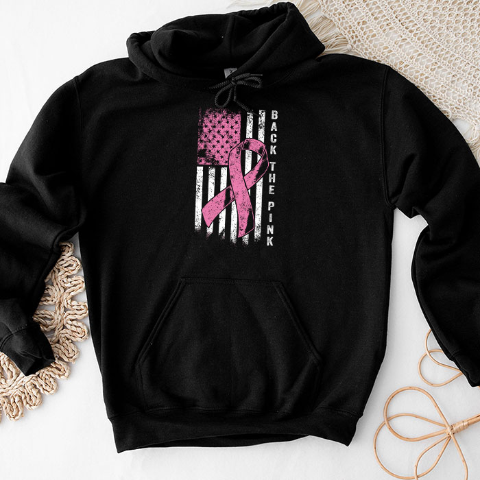 Back The Pink Breast Cancer Awareness Flag Toddler Women Men Hoodie