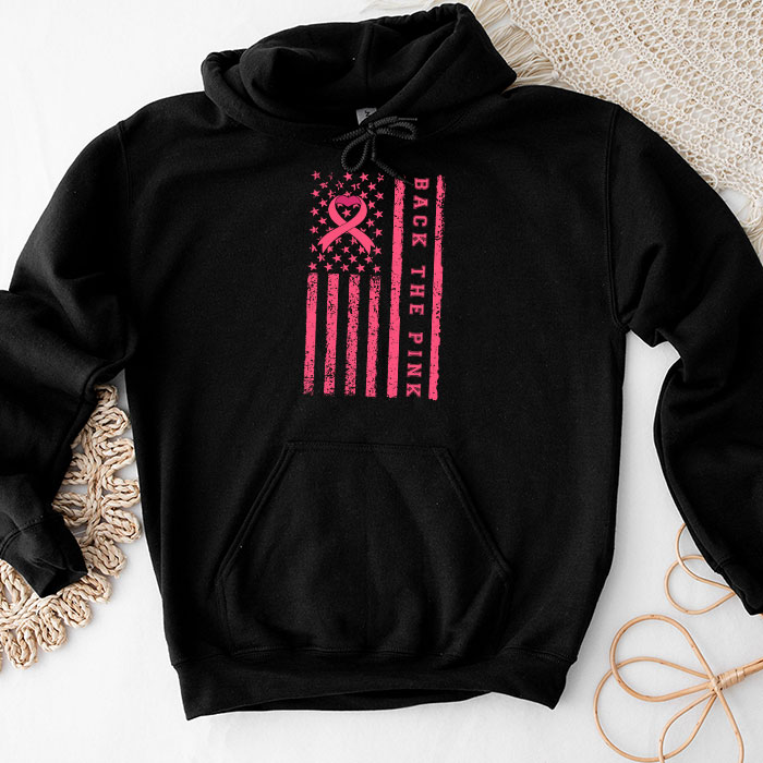 Back The Pink Breast Cancer Awareness Flag Toddler Women Men Hoodie