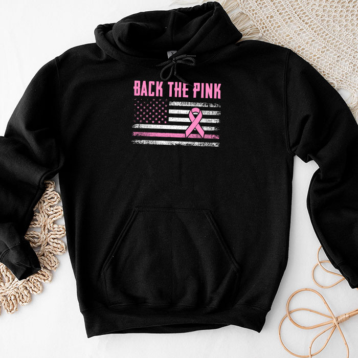 Back The Pink Breast Cancer Awareness Flag Toddler Women Men Hoodie